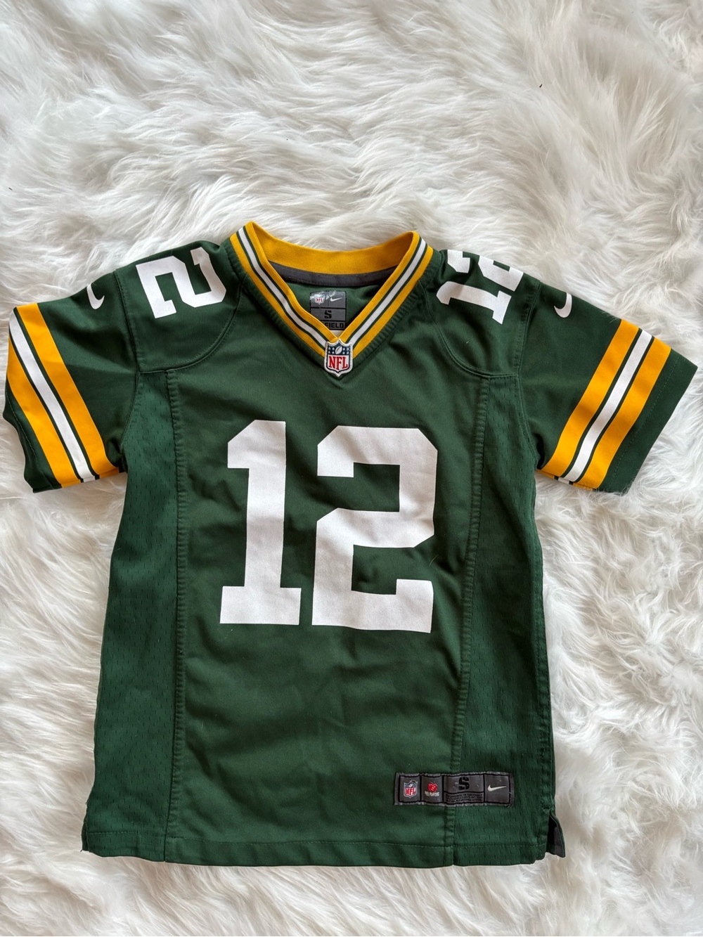 NFL PACKERS RODGERS Kids Green & Yellow Football Jersey - #12